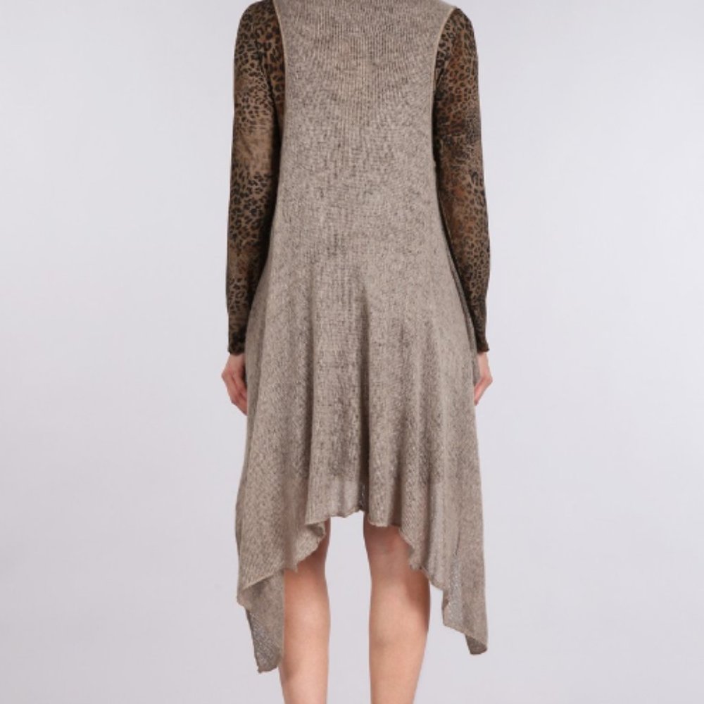Animal Print Long Sleeve Short Dress - Picture 2 of 4
